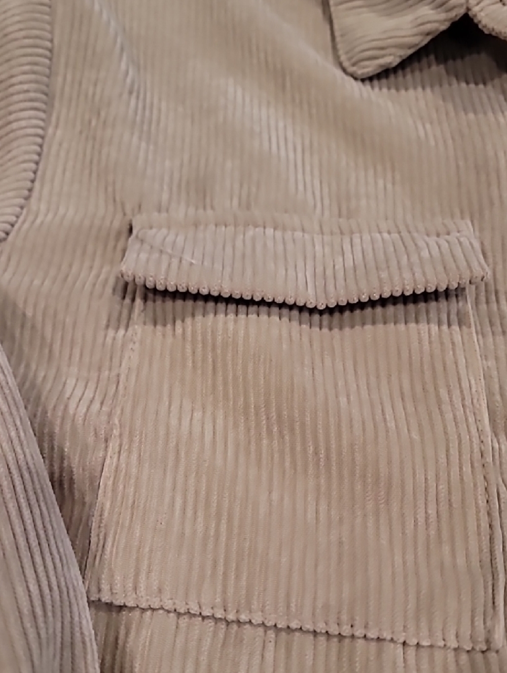 Nasty Gal Womens Corduroy Button-Up Shirt Beige 4 - Picture 7 of 11